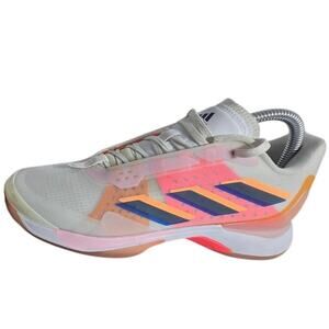 Adidas Training Shoes Women’s 7 White Neon Pink Orange Blue Athletic Sneakers